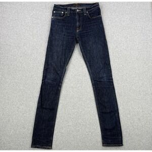 Nudie Jeans Co Mens 29x34 (Fits 29x32) Dark Wash High‎ Kai Skinny Stretch Denim